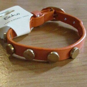 Gold rivets faux leather bracelet